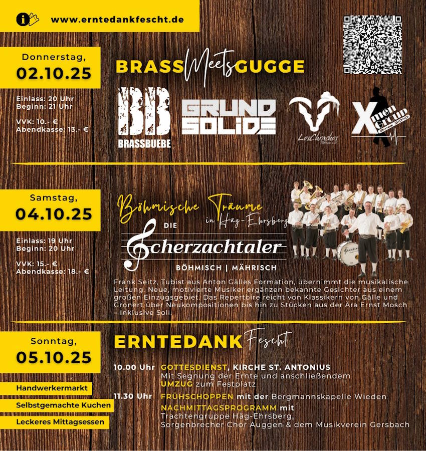 Flyer des Erntedankfests 2025